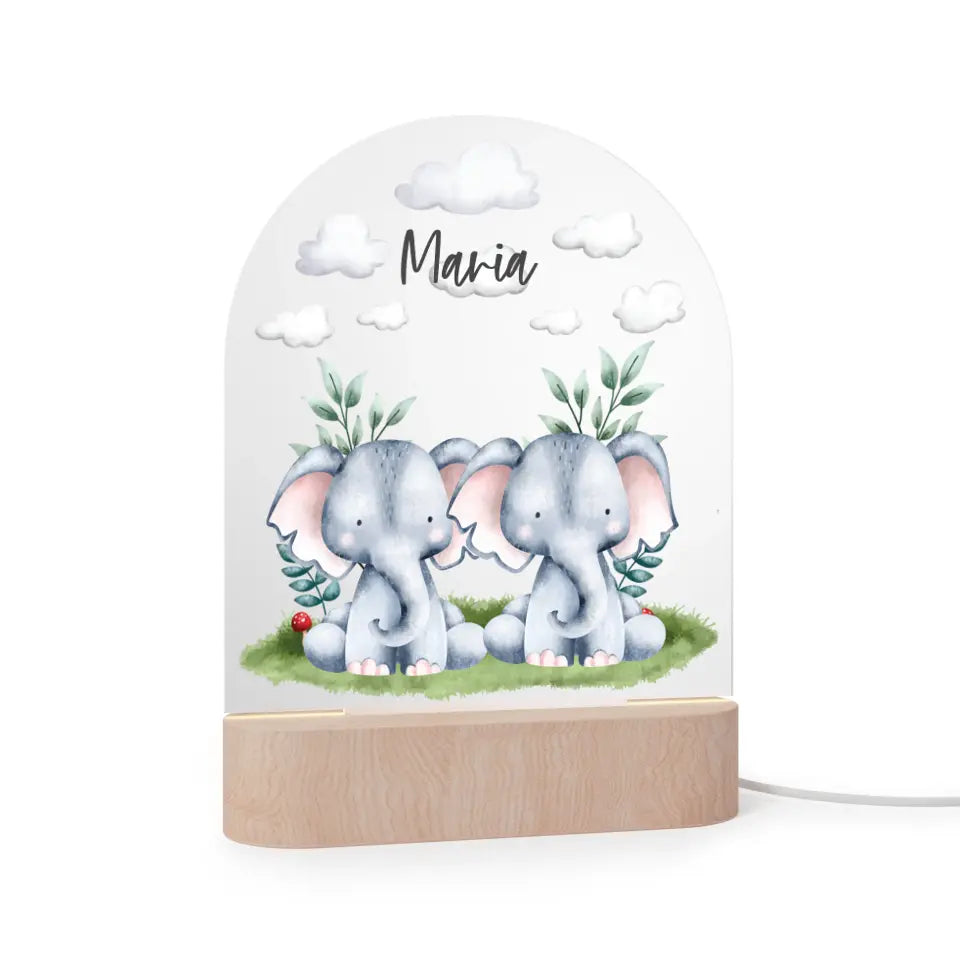 Personalisiertes Nachtlicht für Kinder "Aquarell Tiere"