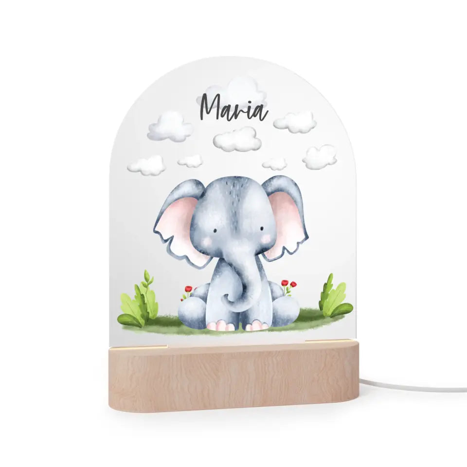 Personalisiertes Nachtlicht für Kinder "Aquarell Tiere"