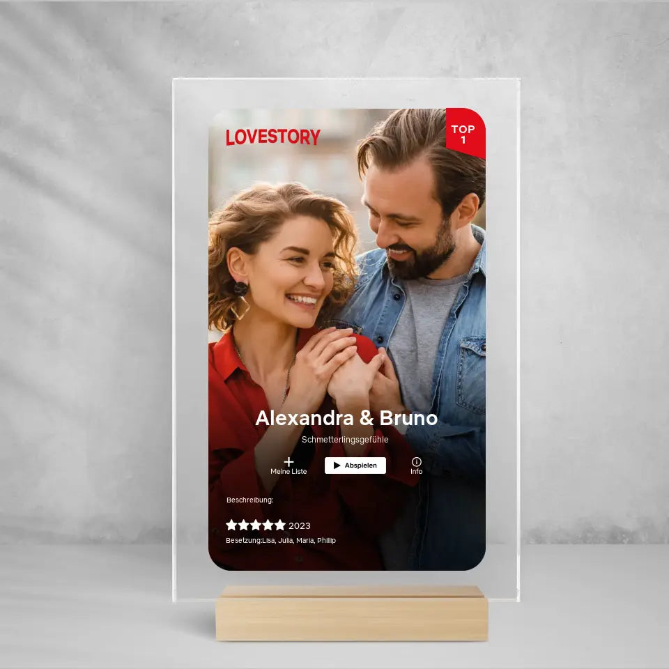 EUER FILM/SERIEN-COVER WIE BEI NETFLIX ( ACRYLGLAS )