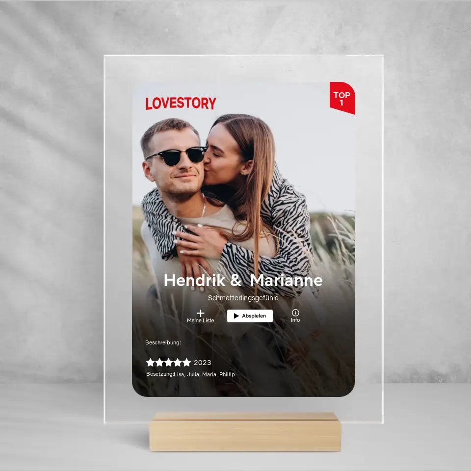 EUER FILM/SERIEN-COVER WIE BEI NETFLIX ( ACRYLGLAS )