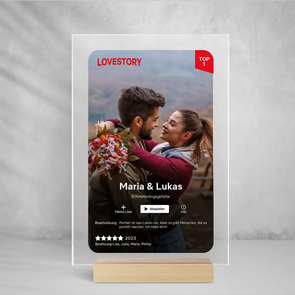 EUER FILM/SERIEN-COVER WIE BEI NETFLIX ( ACRYLGLAS )