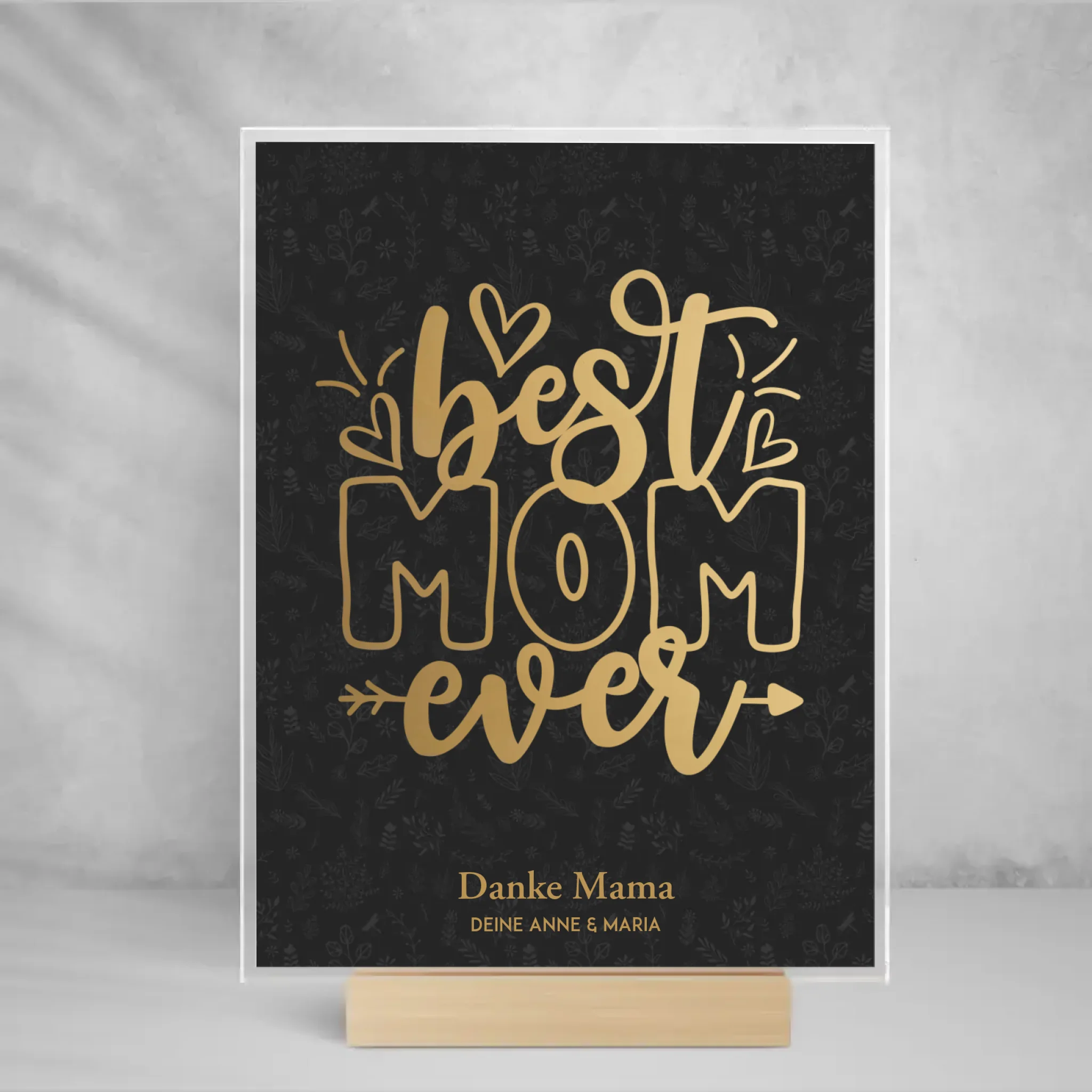 Mama - Personalisierter Aufsteller aus Glas