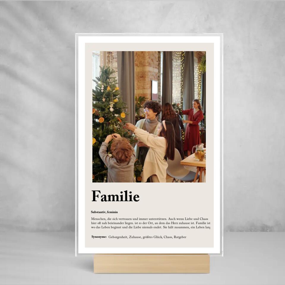 Acryl Cover " Definition Familie "