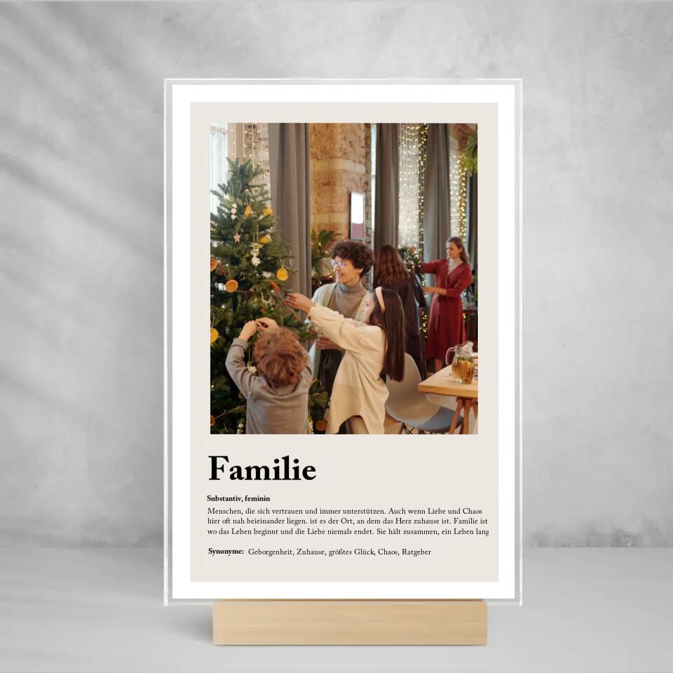 Acryl Cover " Definition Familie "