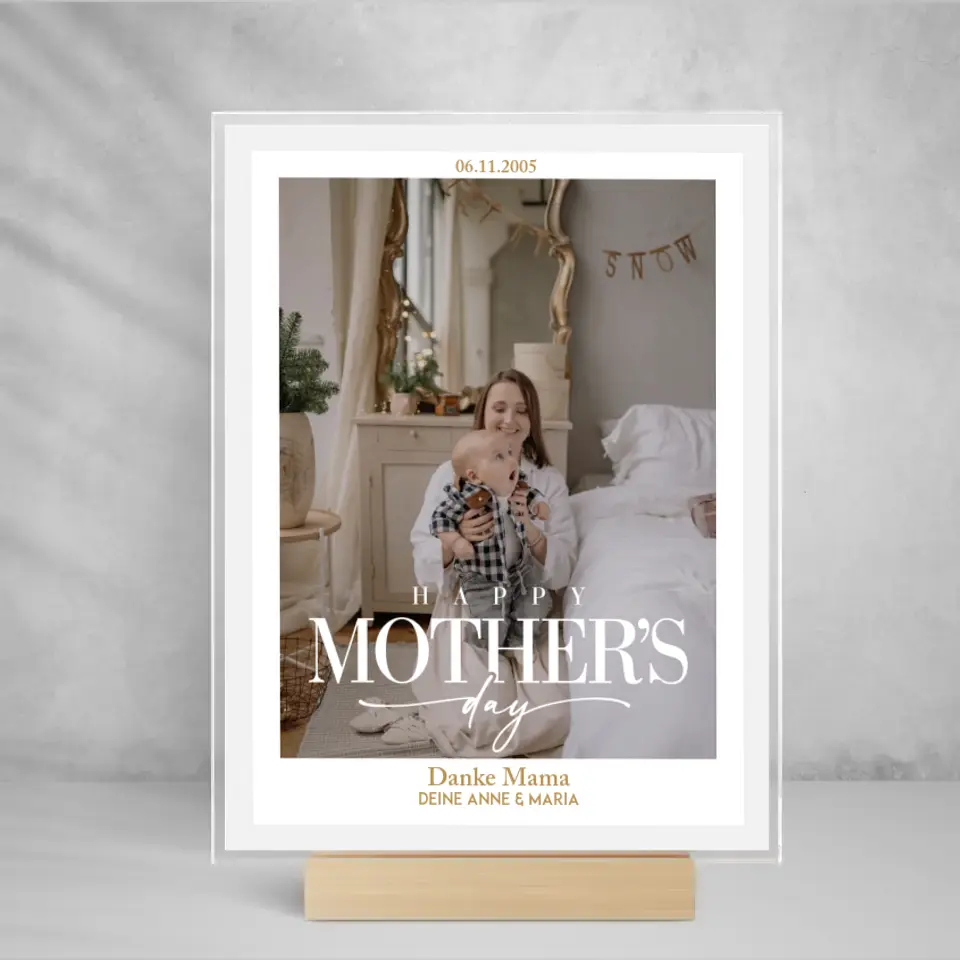 Mama - Fotoaufsteller aus Glas