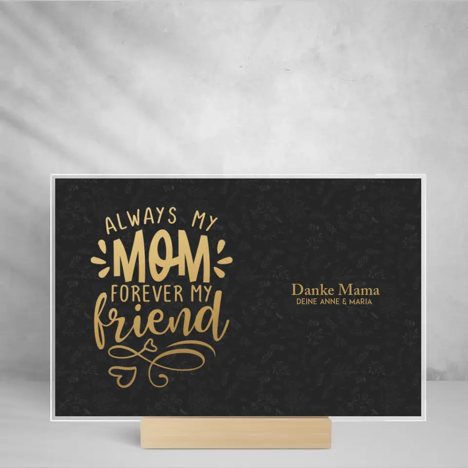 Mama - Personalisierter Aufsteller aus Glas