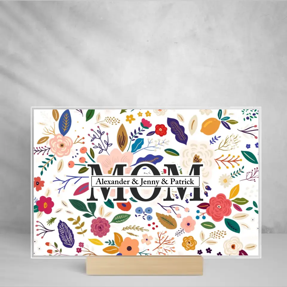 Mama - Personalisierter Aufsteller aus Glas
