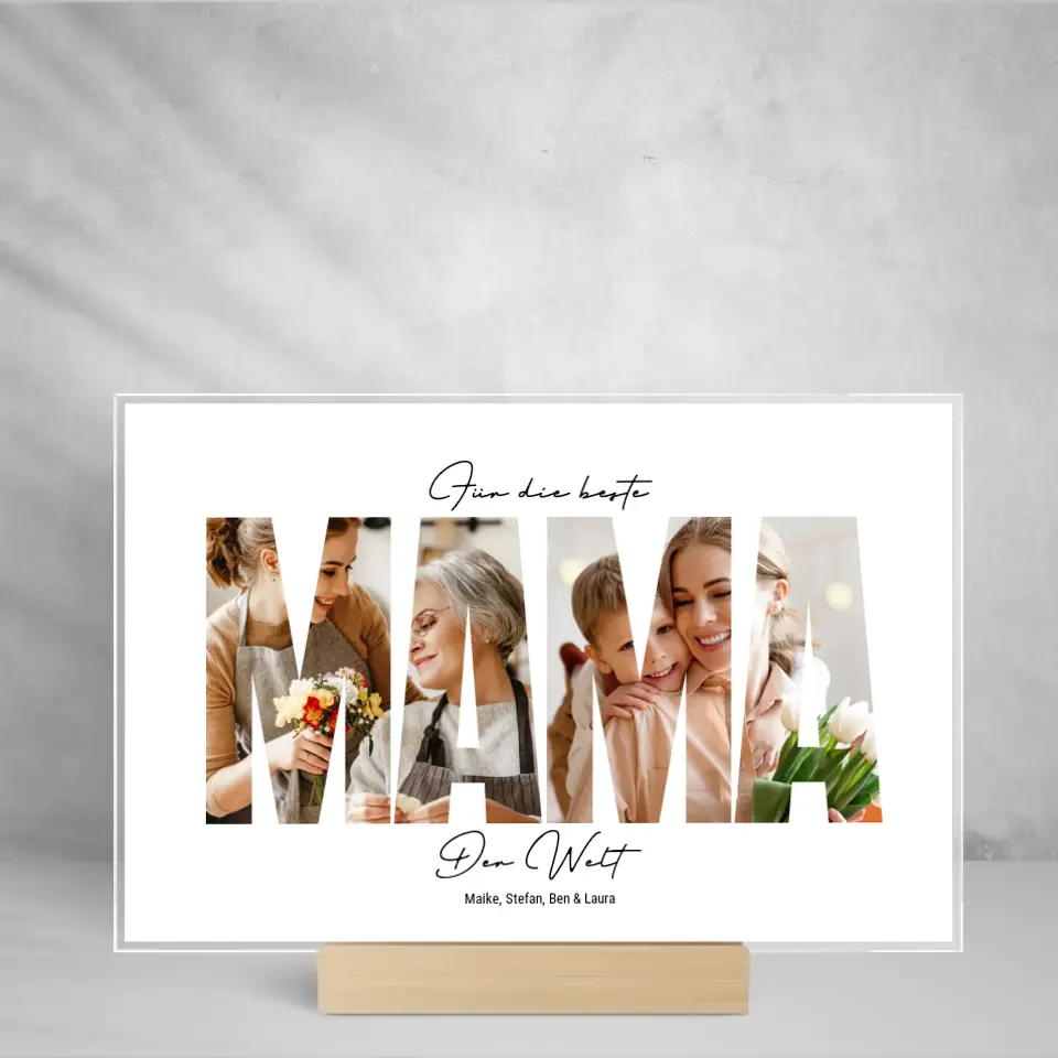 Mama - Fotoaufsteller aus Glas