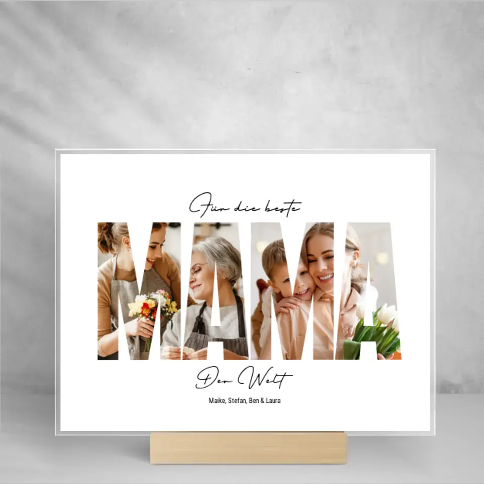 Mama - Fotoaufsteller aus Glas