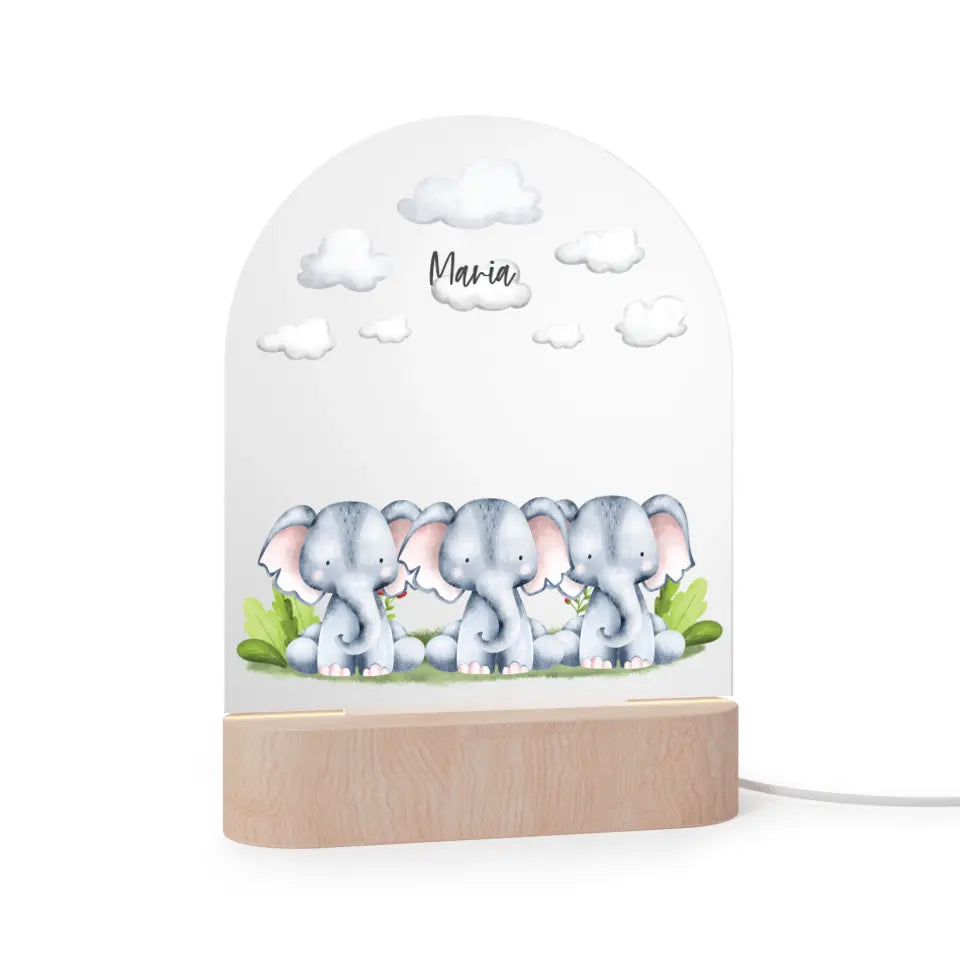 Personalisiertes Nachtlicht für Kinder "Aquarell Tiere"