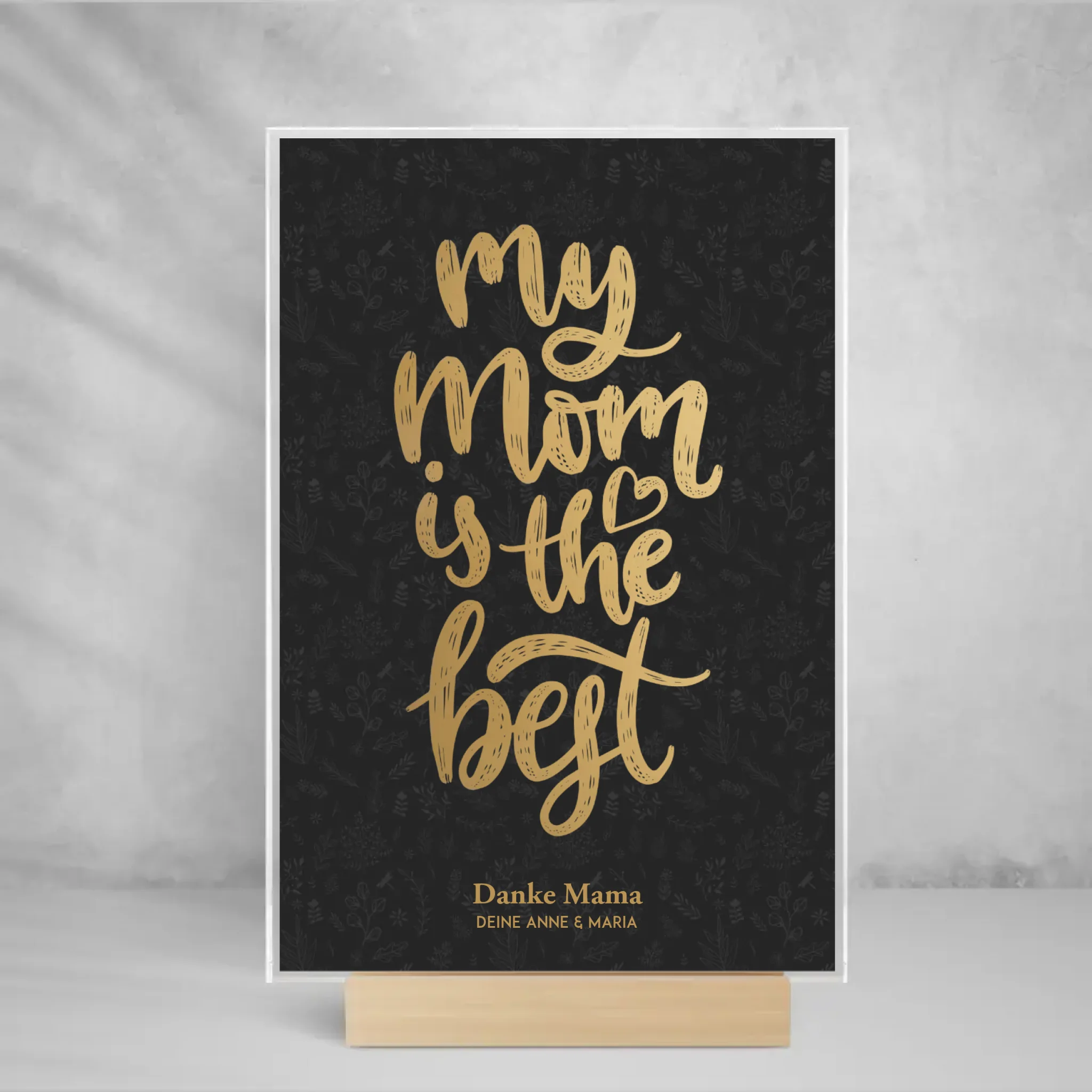 Mama - Personalisierter Aufsteller aus Glas